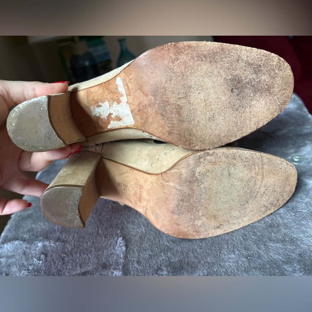 Vintage Anne Klein suede leather brogue loafer heels 5.5 - Picture 12 of 14